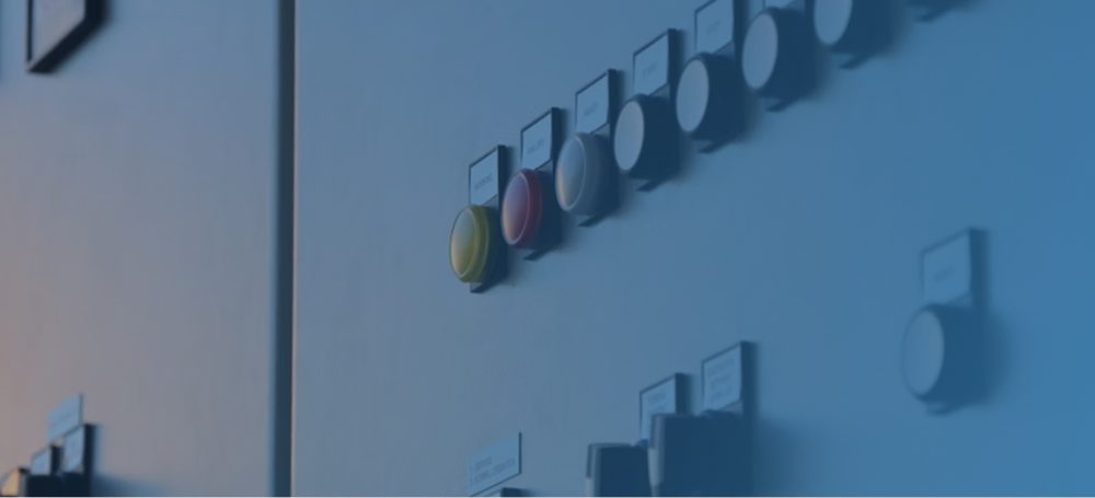 Electrical control panel with switches and indicator lights
