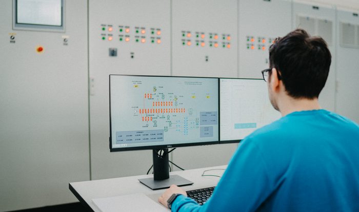 Operator monitoring a SCADA dashboard